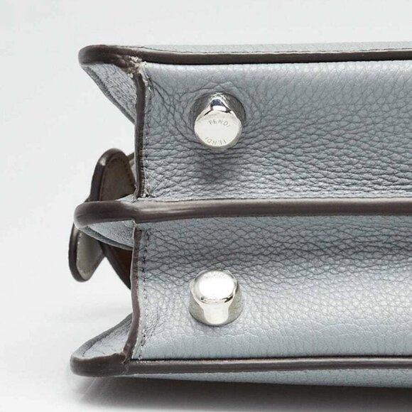 Fendi Grey Calf Leather Peekaboo ISEEU Mini Satchel Bag - 7VA530 - Picture 7 of 12